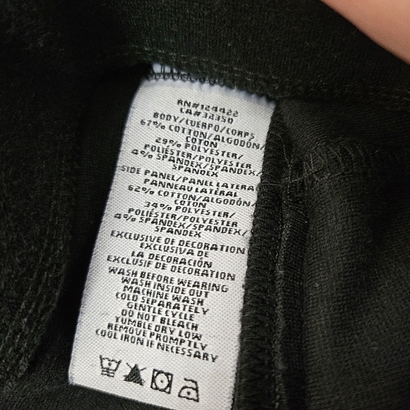 DKNY Black 2 Patterned Pull On Pants 67% Cotton 29% Polyester  4% Spandex Size S - Picture 5 of 6